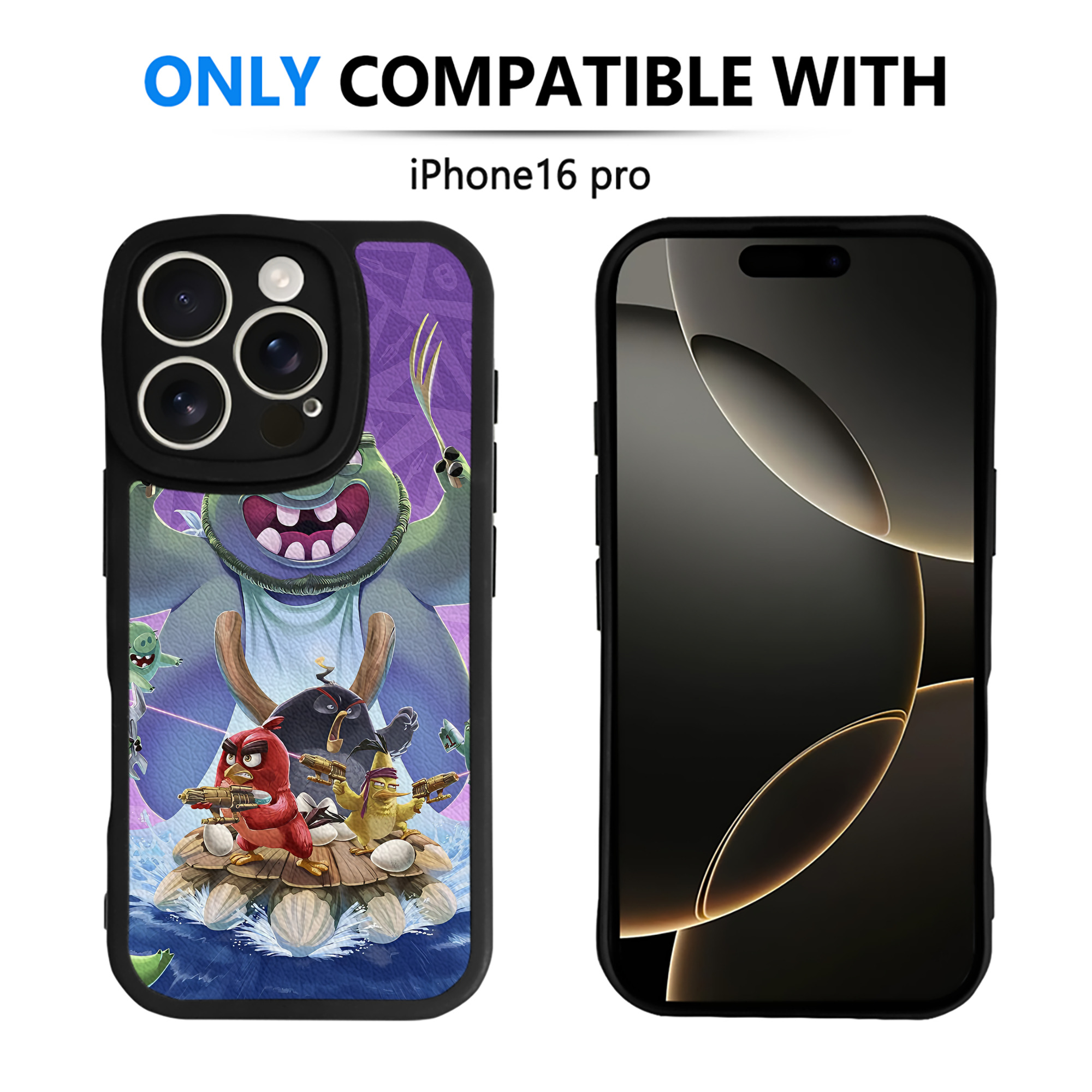 （画像用） Angry Birds アングリーバード 【iPhone 16シリーズ対応】シリコンスマホケース（レザー調） 材質：シリコン